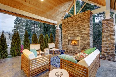 Elegant Outdoor Fireplace